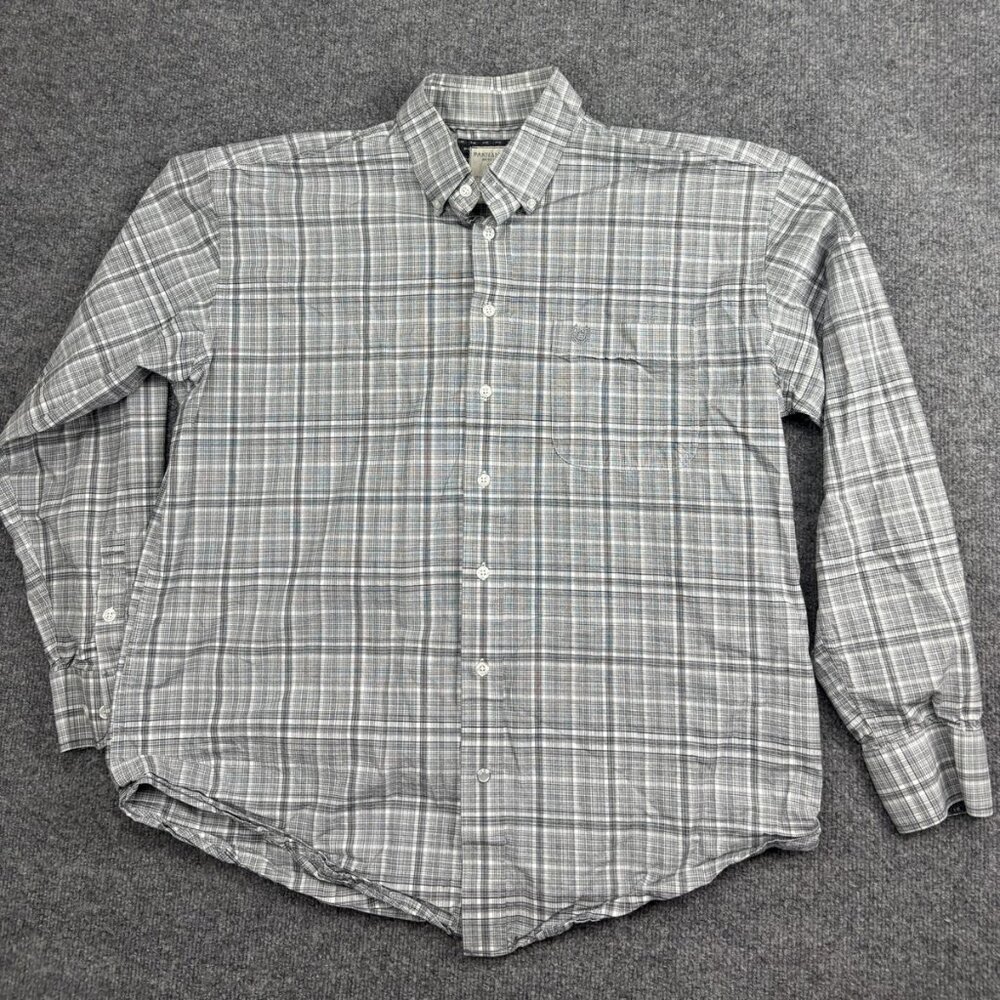 Panhandle Rough Stock Shirt Mens Large Plaid Button Down Long‎ Sleeve Western